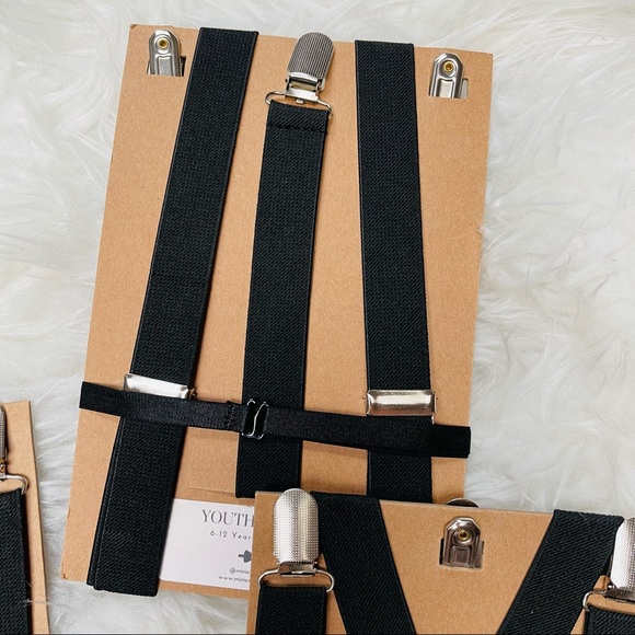 Mini Swag Brand Suspender & Bow Tie Set Black White Plaid for baby/children - Picture 4 of 5